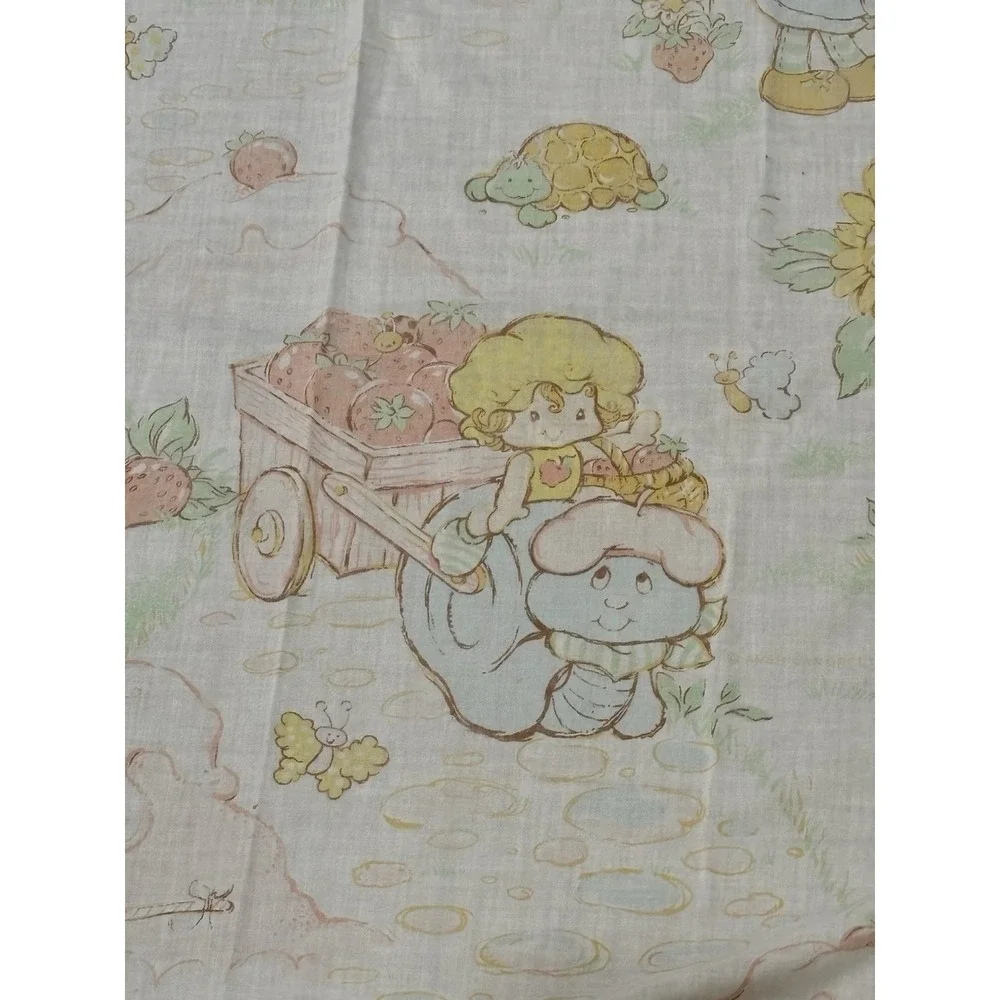 Vintage Strawberry Shortcake Twin Flat Sheet